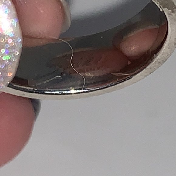 Blue an Silver Steel Spinner Ring, Size 5 - Picture 5 of 7